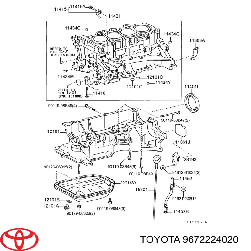 Anel interno de tampa do filtro de óleo para Toyota Auris (E15)