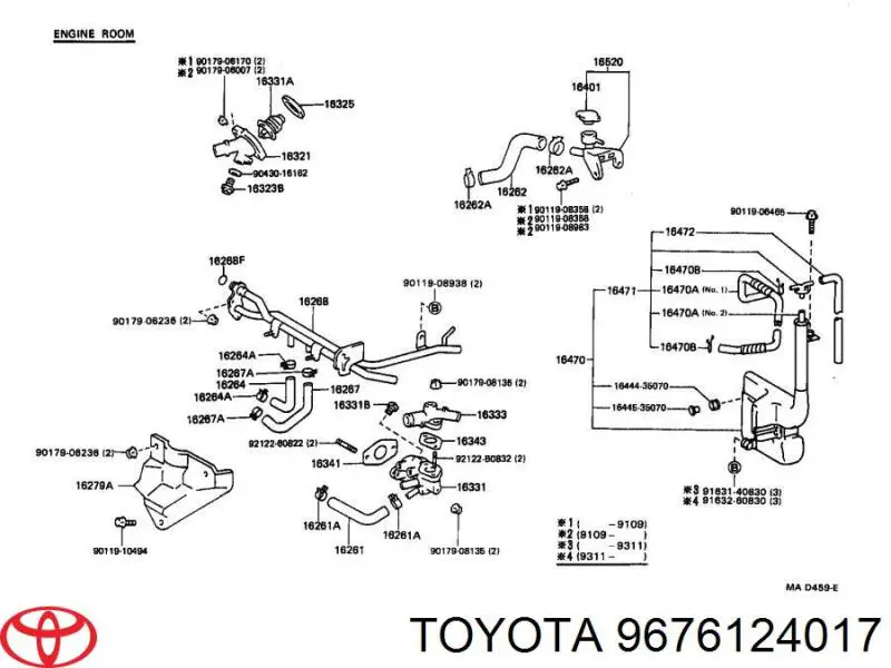 9676124017 Toyota кольцо уплотнительное системы охлаждения