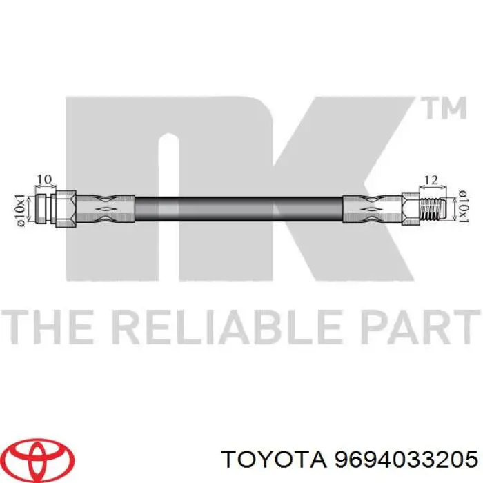 Гибкая тормозная трубка передняя на Toyota Hiace II H5