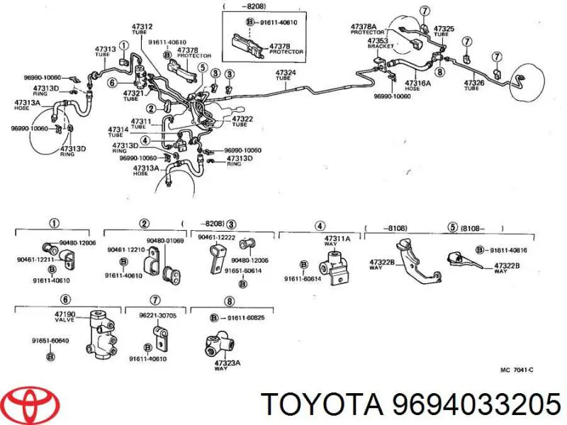 9094702L59 Toyota шланг тормозной передний