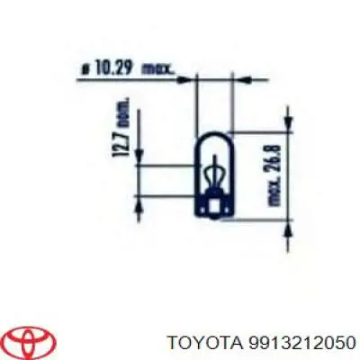 9913212050 Toyota лампочка плафона освещения салона/кабины
