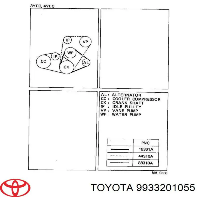9933201055 Toyota ремень генератора