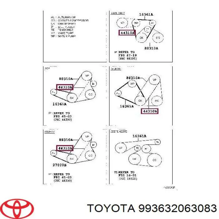 Ремень генератора 993632063083 Toyota