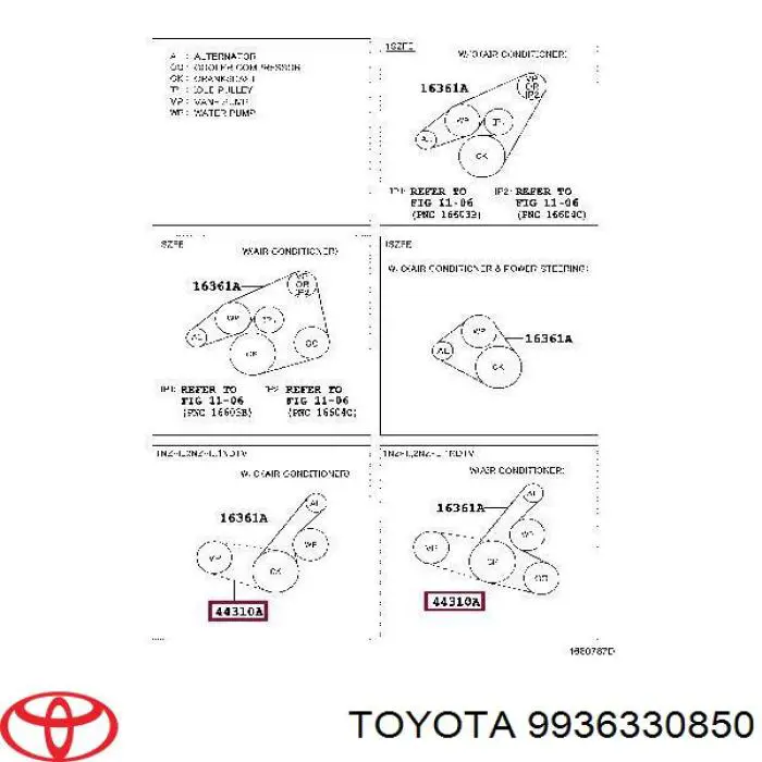Клиновый ремень Toyota 9936330850 цена, от 4.52 USD