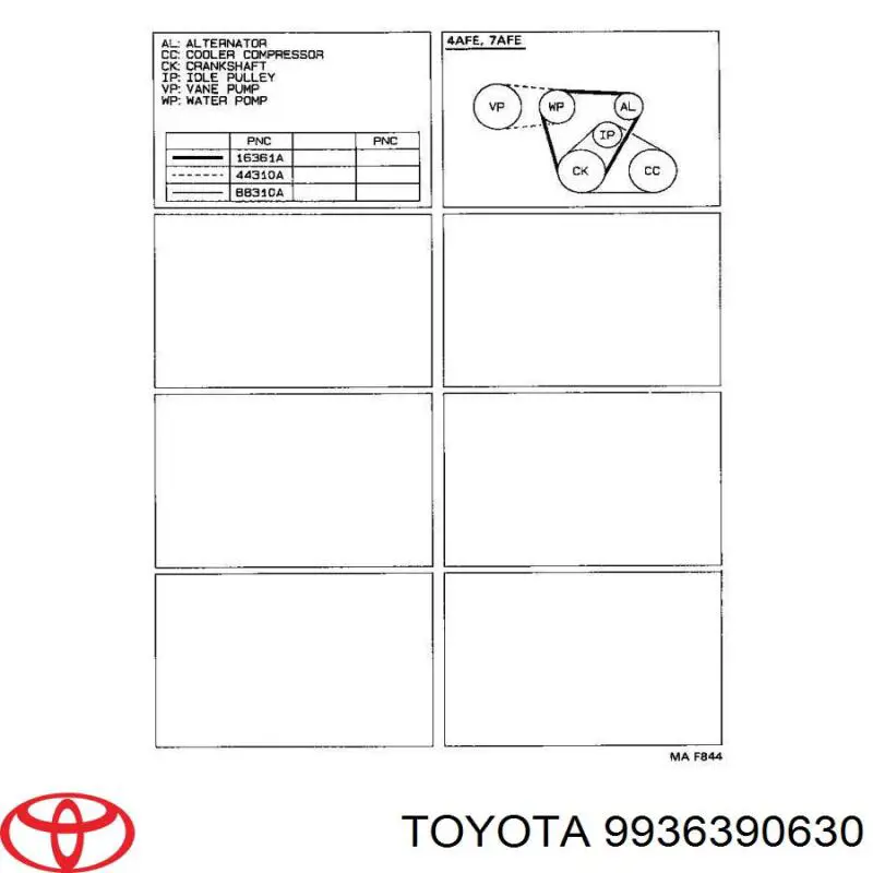 Ремень агрегатов приводной Toyota 9936390630