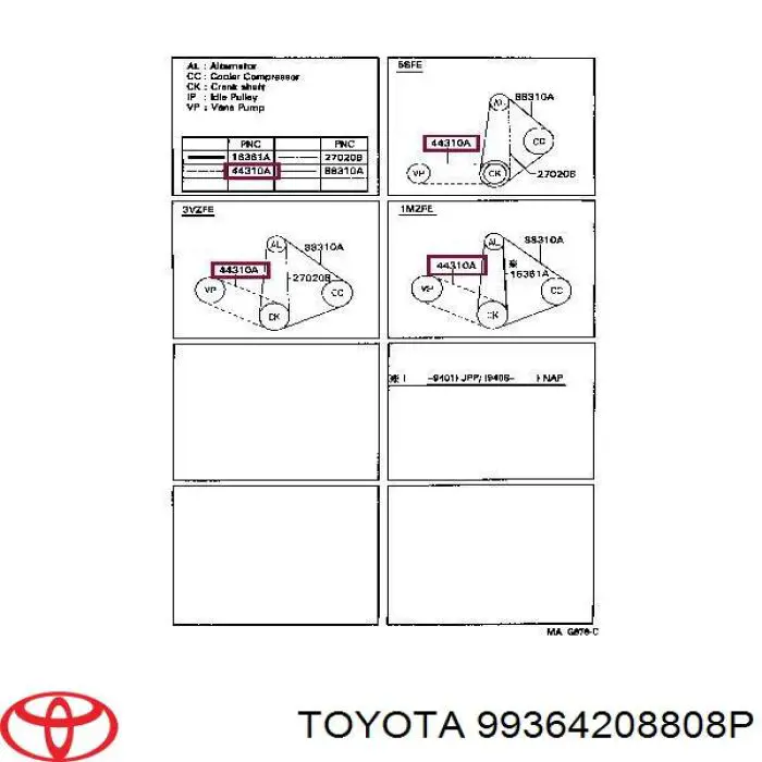 99364208808P Toyota ремень генератора