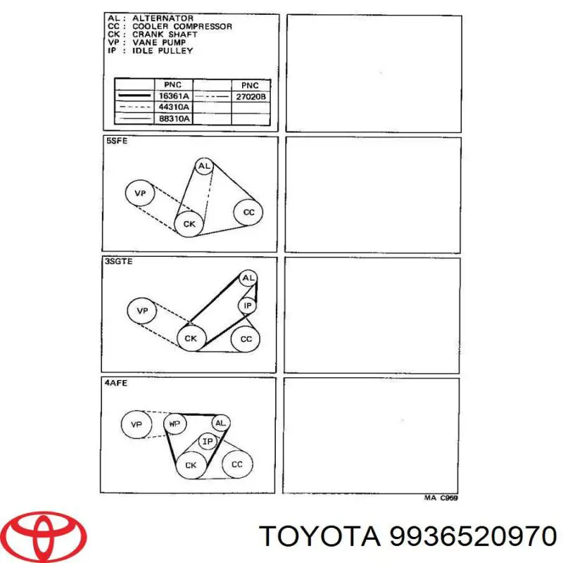 9936520970 Toyota ремень генератора