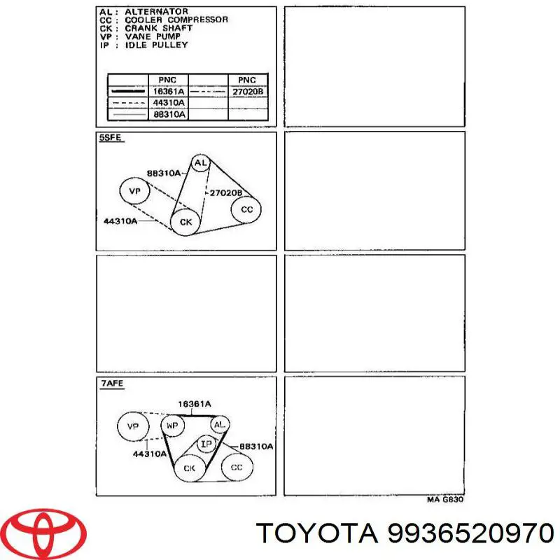 Correa poly v 9936520970 Toyota