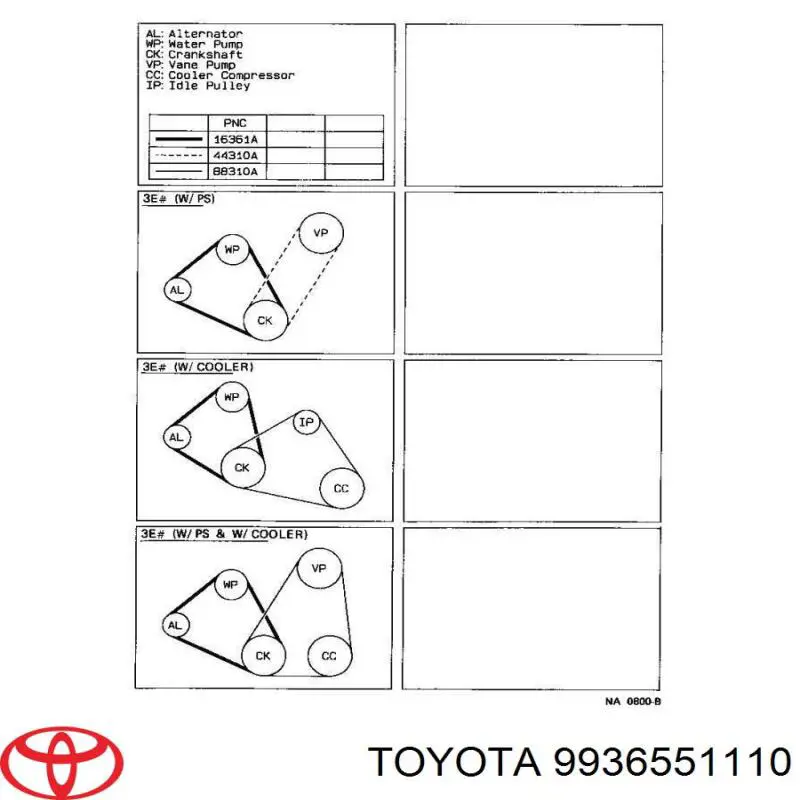 9936551110 Toyota ремень генератора