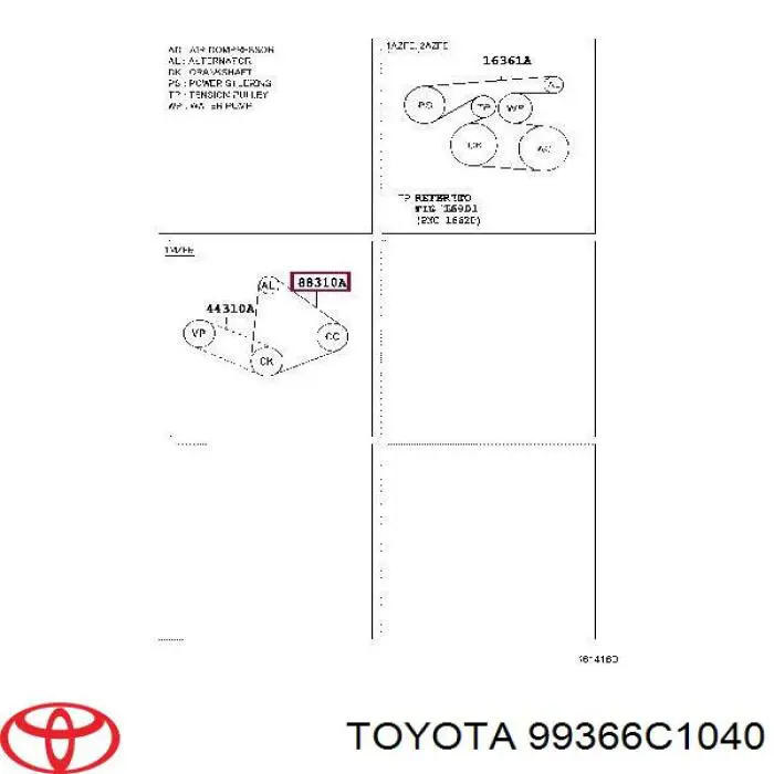 Клиновый ремень Toyota 99366C1040 цена, от 10.17 USD