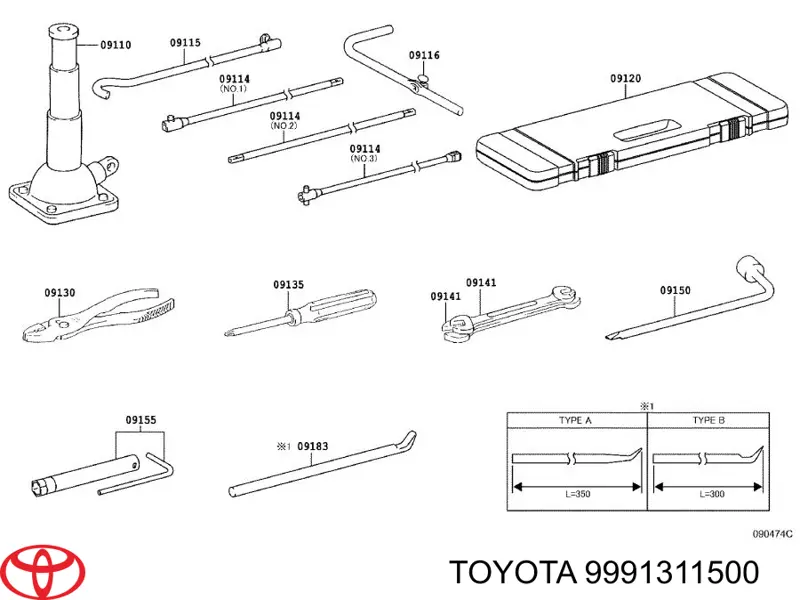 Плоскогубцы 9991311500 Toyota