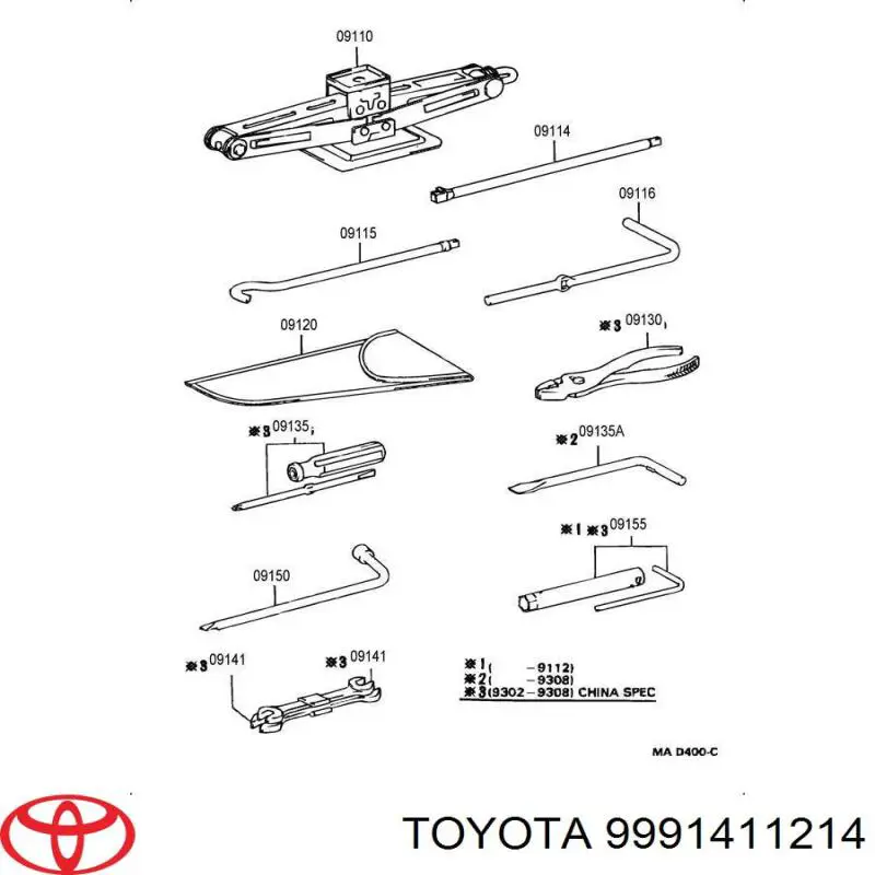 Ключ накидной 9991411214 Toyota