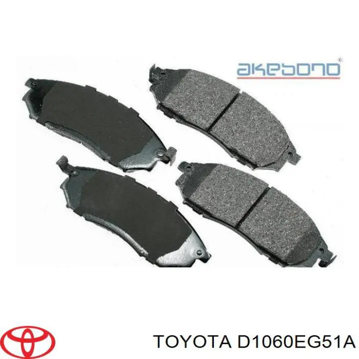 Передние тормозные колодки D1060EG51A Toyota