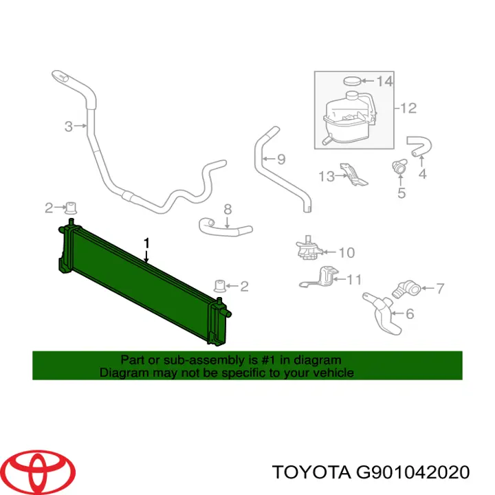 Радиатор охлаждения двигателя Toyota G901042020