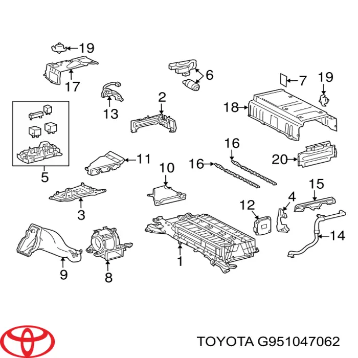 Батарейный модуль электромобиля Toyota G951076010 цена, от 409.14 USD