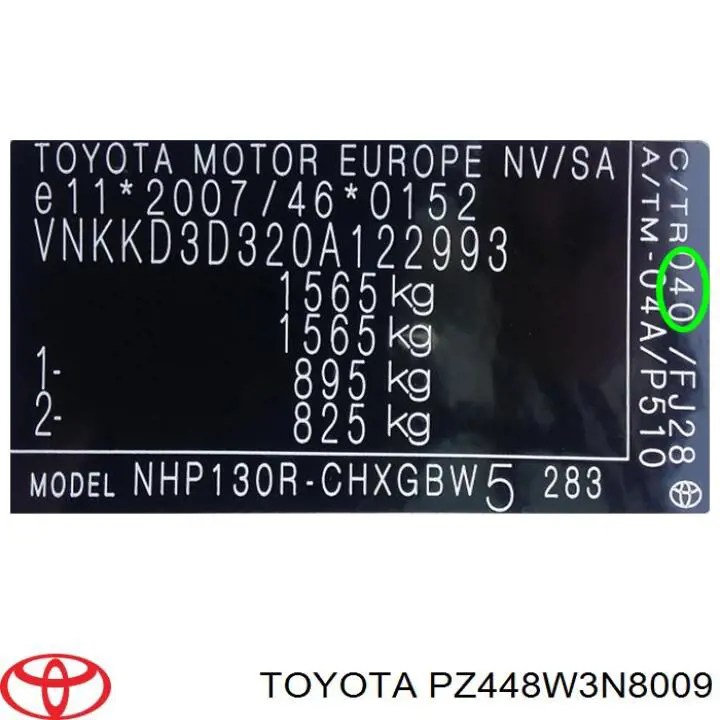 PZ448W3N8009 Toyota 