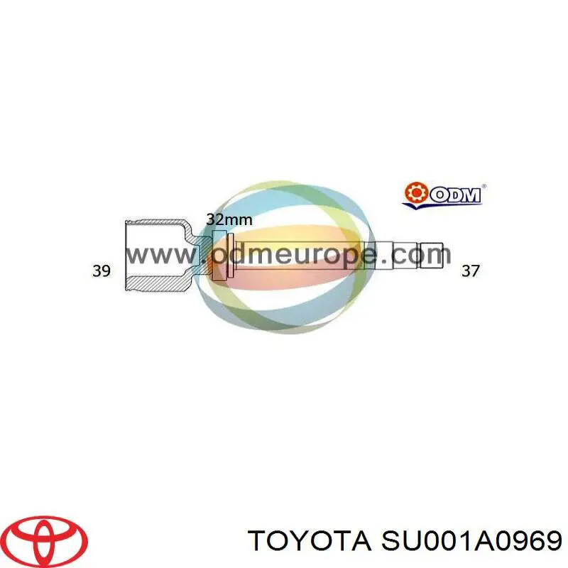 Привод передний правый Toyota SU001A0969 цена, от 146.75 USD