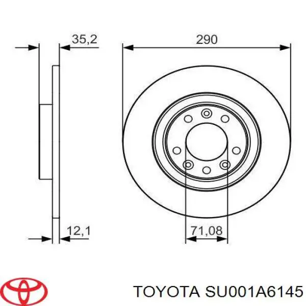 Тормозные диски SU001A6145 Toyota