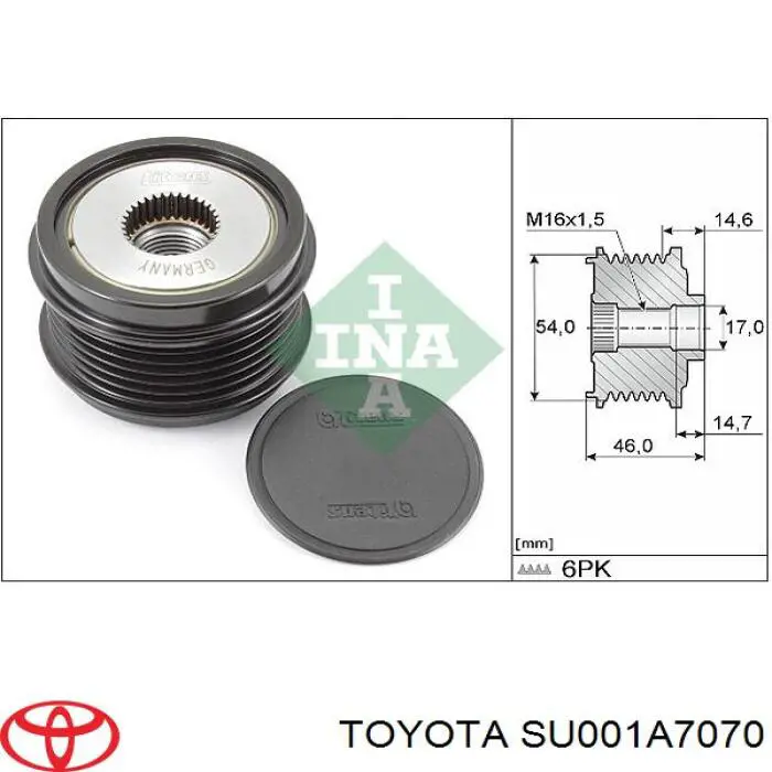 SU001A7070 Toyota polia do gerador