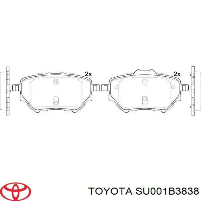 Задние тормозные колодки SU001B3838 Toyota