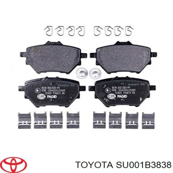 SU001B3838 Toyota Колодки тормозные дисковые комплект