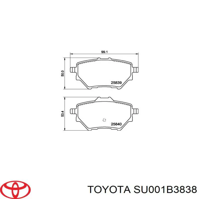 Колодки дисковые  Toyota SU001B3838 цена, от 25.42 USD