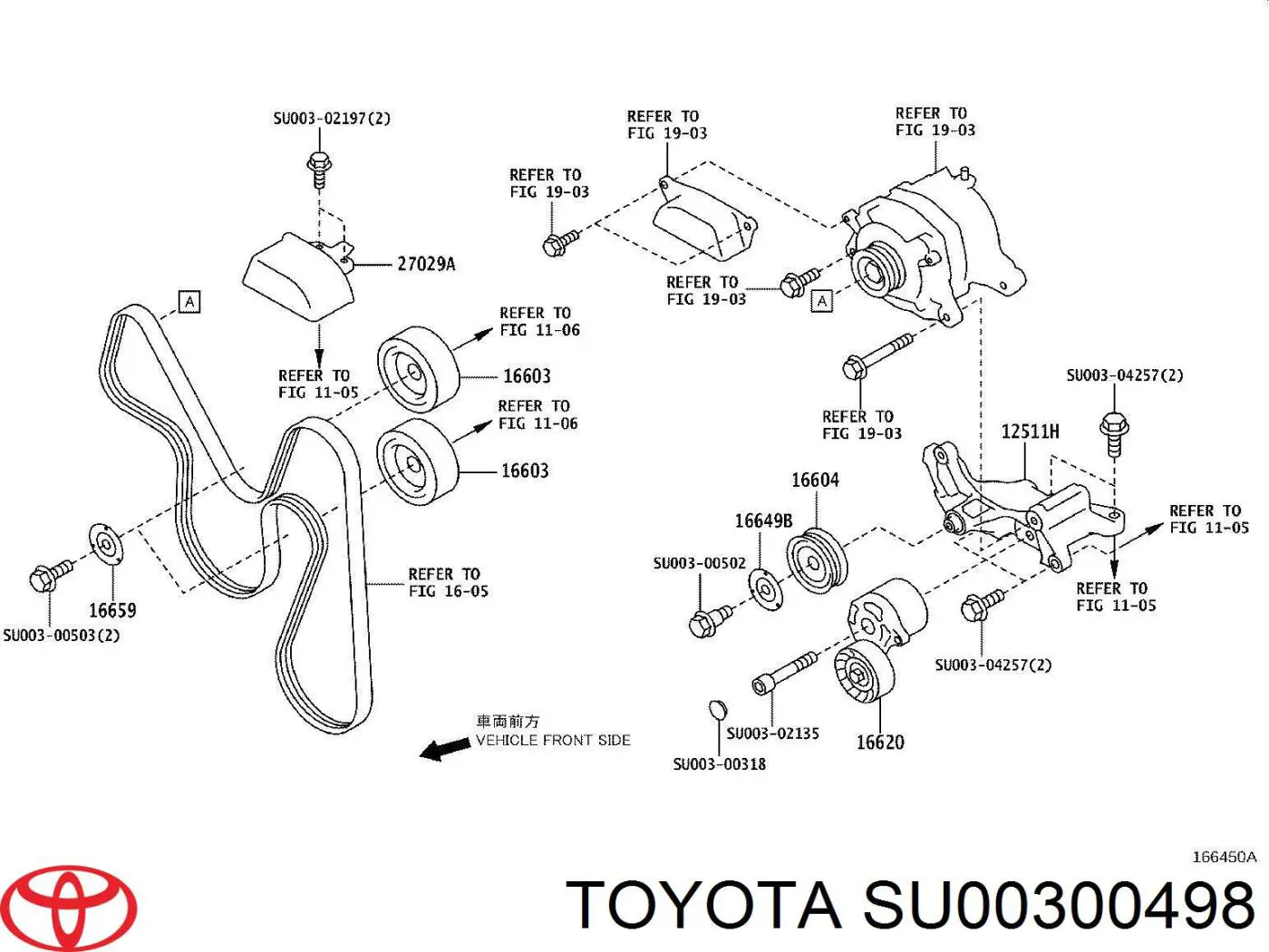 Натяжитель приводного ремня SU00300498 Toyota