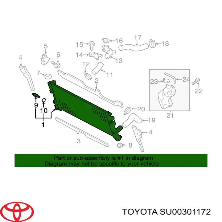SU00301172 Toyota радиатор