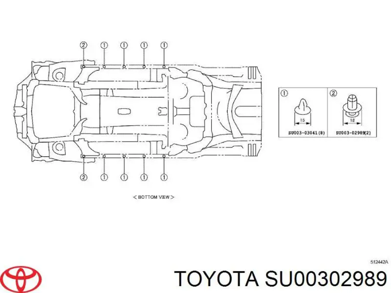 Пистон (клип) крепления подкрылка переднего крыла на Subaru Forester S13, SJ