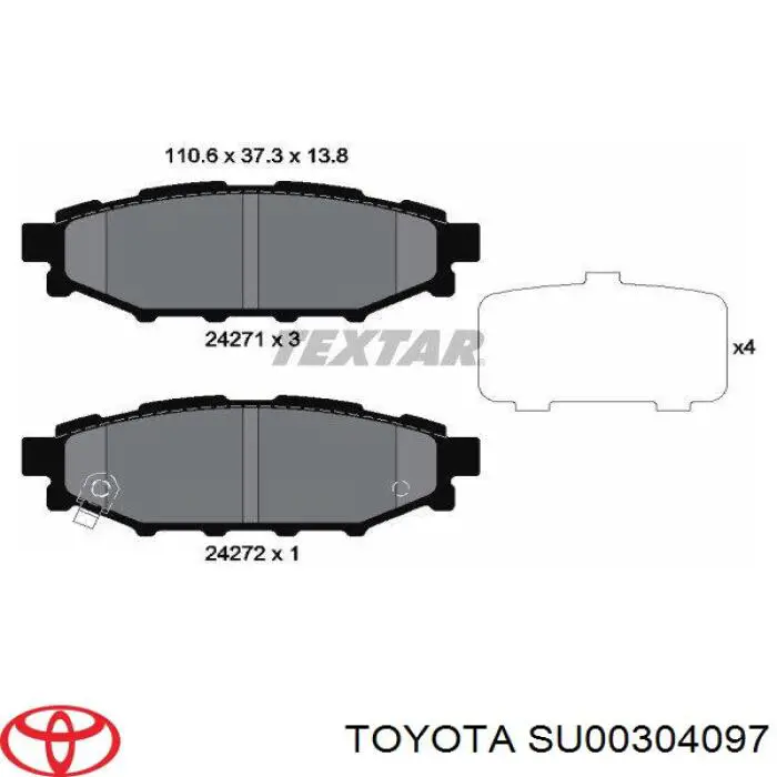 Колодки дисковые  Toyota SU00304097 цена, от 22.22 USD