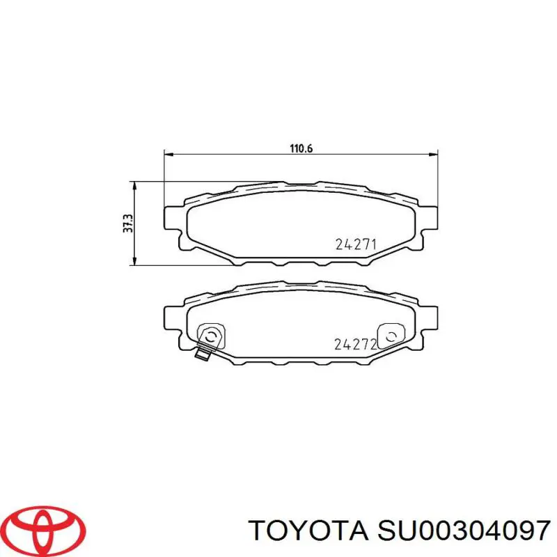 Задние дисковые колодки Toyota SU00304097