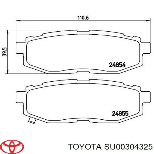 SU00304325 Toyota Колодки тормозные дисковые комплект