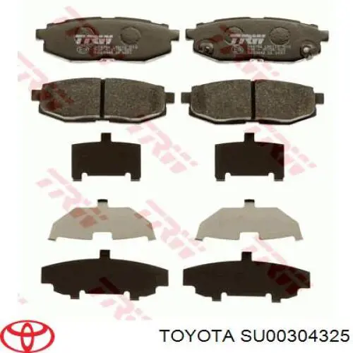 Задние тормозные колодки SU00304325 Toyota