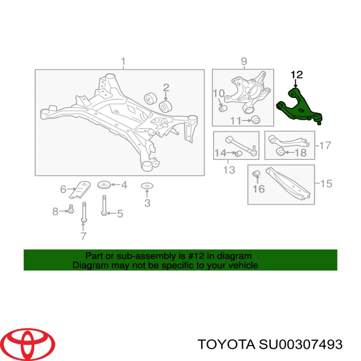  Toyota SU00307493 цена, от 13.29 USD