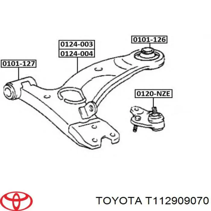 Сайлентблок переднего нижнего рычага T112909070 Toyota