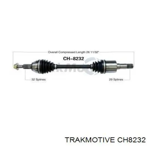 CH-8232 Trakmotive/Surtrack semieixo (acionador dianteiro esquerdo)