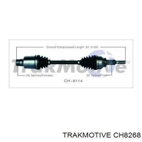 Левая полуось CH8268 Trakmotive/Surtrack