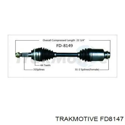 Правая полуось FD8147 Trakmotive/Surtrack