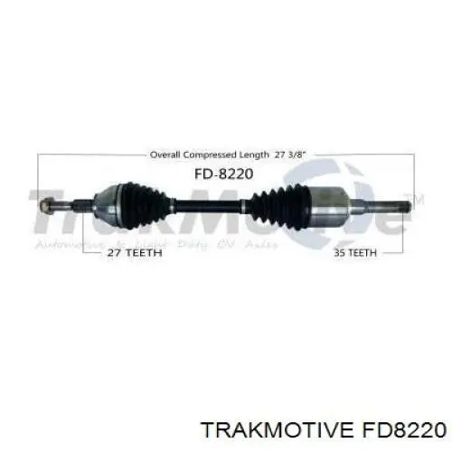 Полуось (привод) передняя левая FD8220 Trakmotive/Surtrack