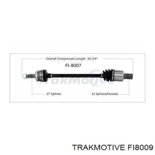 Полуось (привод) передняя FI8009 Trakmotive/Surtrack