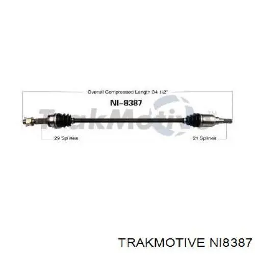 Полуось задняя NI8387 Trakmotive/Surtrack