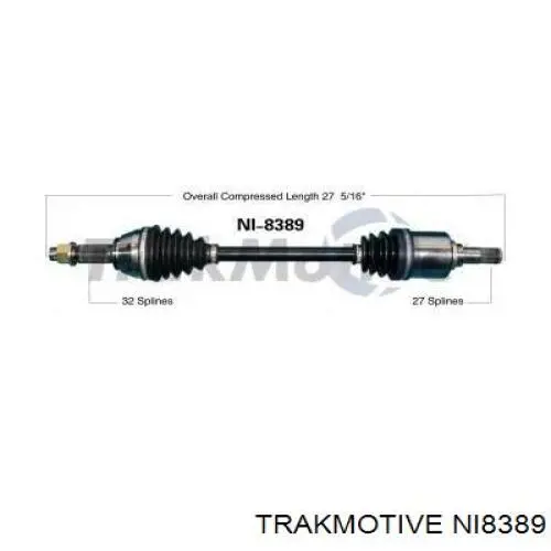 Полуось (привод) передняя левая NI8389 Trakmotive/Surtrack