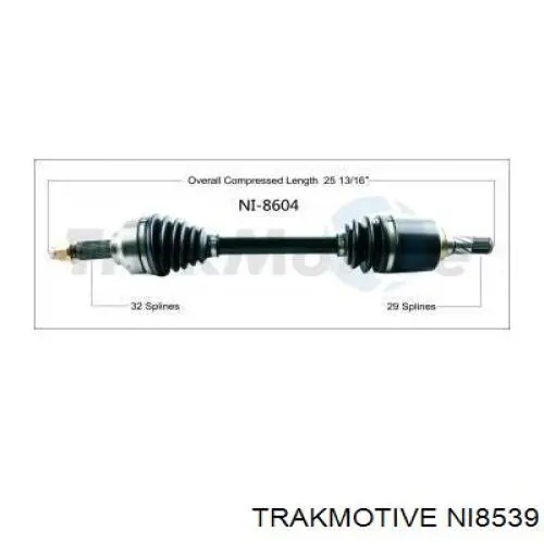 391003TA0B Nissan/Infiniti Полуось передняя, правая