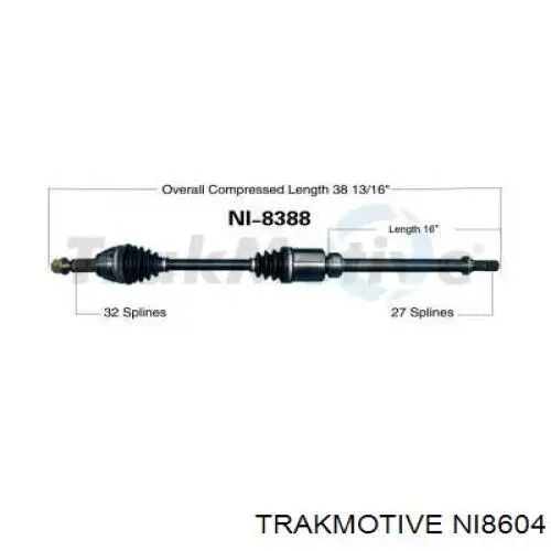Купить NI8604 Trakmotive/Surtrack Привод в сборе левый
