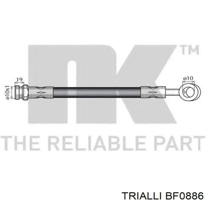 Шланг тормозной передний, левый Trialli BF0886 цена, от 16.95 USD