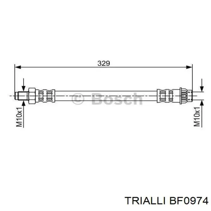 Шланг тормозной передний BF0974 Trialli