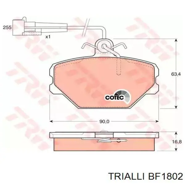 Задний тормозной шланг BF1802 Trialli