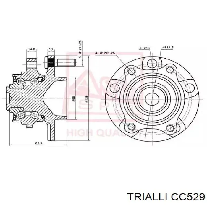 Купить CC529 Trialli Крестовина карданного вала заднего