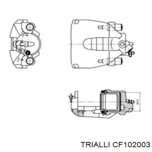 Суппорт тормозной передний левый CF102003 Trialli