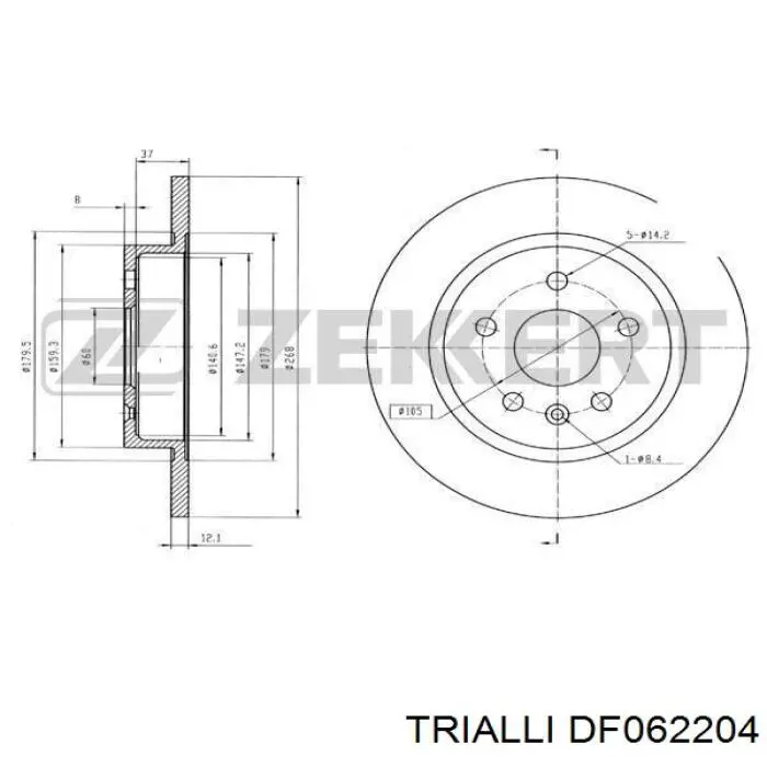 Тормозные диски DF062204 Trialli